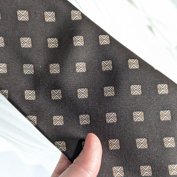 Christian Dior Monsieur Polyester Neck tie chocolate brown mens suit accessory - Picture 5 of 9